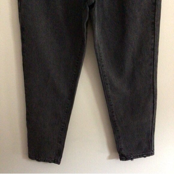 Princess Polly Zaiden Straight Leg Jeans Black Denim Distressed Relaxed Fit 8 - Picture 5 of 8